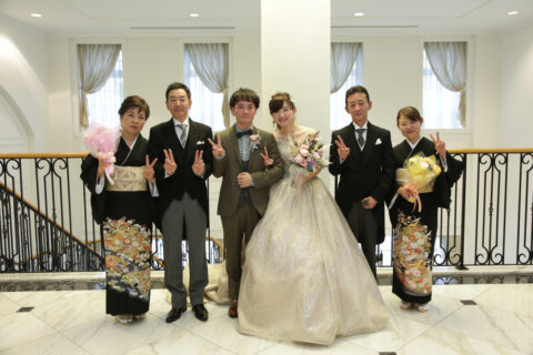 家族衣裳　結婚式　家族写真