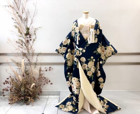 ビアンベール本店　花嫁衣裳　花嫁和装　色打掛　打掛　プレ花　新作色打掛