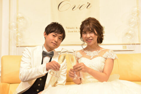 ビアンベール本店　新郎新婦　花嫁　衣裳　ドレス　色打掛　白無垢　紋服
