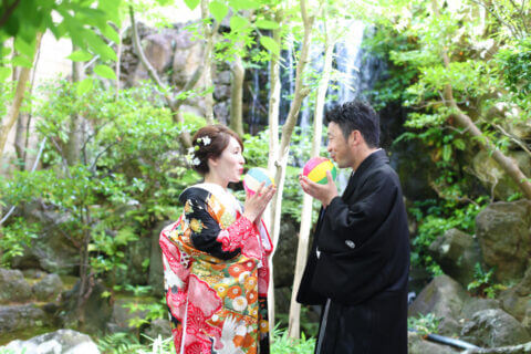 新潟　ビアンベール　プレ花嫁　ドレス　色打掛　白無垢