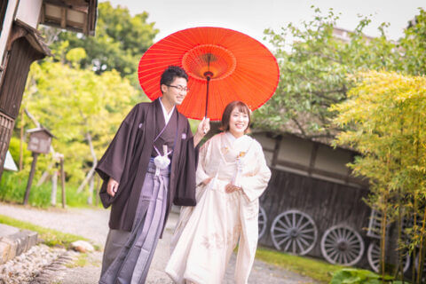 白無垢　新郎紋服　ロケーション撮影