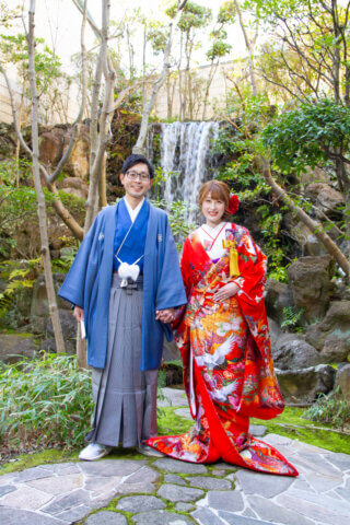 色打掛　新郎紋服　ロケーション撮影