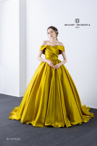 イサムモリタ　カラードレス　ゴールドドレス