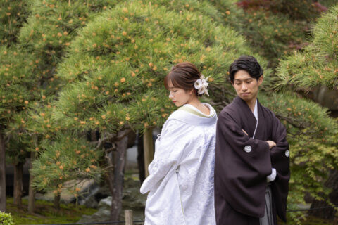 白無垢　新郎紋服　ロケーション撮影