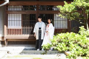 ロケーションフォトウェディング　椿寿荘　和装　白無垢