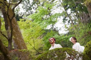 ロケーションフォトウェディング　和装　白無垢　紋服　オリジナルグッズ　椿寿荘