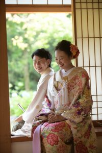 ロケーションフォト　椿寿荘　和装庭園　和装　