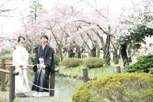 ロケーションフォトウェディング　和装　紋服　白無垢　