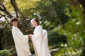 ロケーションフォト　日本庭園　和装