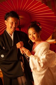 グラツイエ　和装　白無垢　番傘