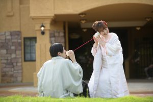 ロケーションフォト　グラツィエ　和装　白無垢　紋服