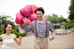 ロケーションフォトウェディング　バルーン　サントピアワールド
