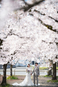 ロケーションフォト　桜フォト　洋装