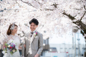 ロケーションフォト　桜フォト　洋装