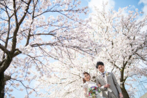 ロケーションフォト　桜フォト　洋装