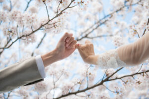 ロケーションフォト　桜フォト　洋装