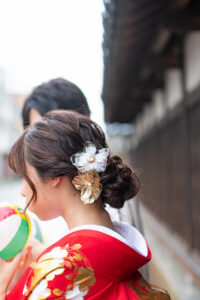 ロケーションフォトウェディング　和装　色打掛　ヘアアクセサリー