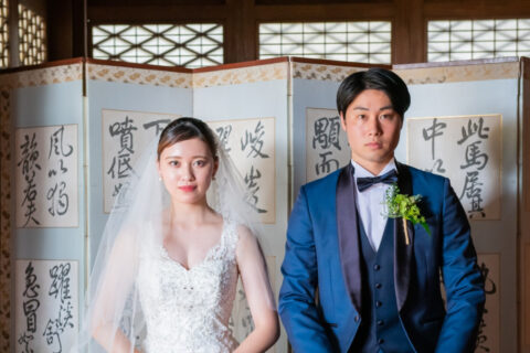 新潟　村上市　藤元神社　ウェディングフォト　結婚式　ウェディングドレス　ベール　アークベル　ビアンベール