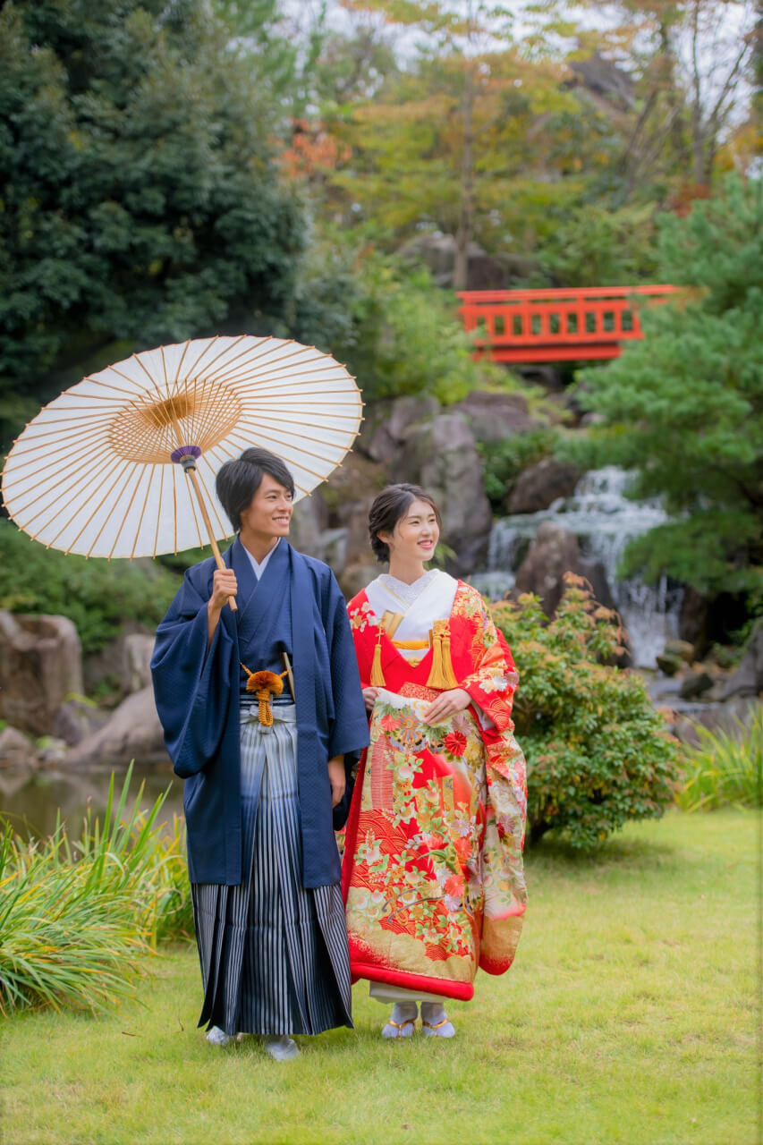 フォトウェディング 結婚式 和婚 色打掛 新郎 新婦 前撮影 泉慶華鳳