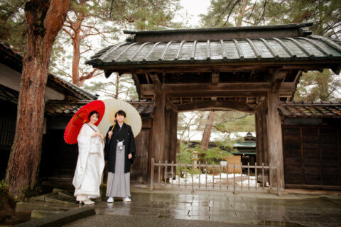 フォトウェディング　前撮影　新潟　新発田　市島邸　和婚　和装　白無垢　花嫁　ロケフォト　結婚式　