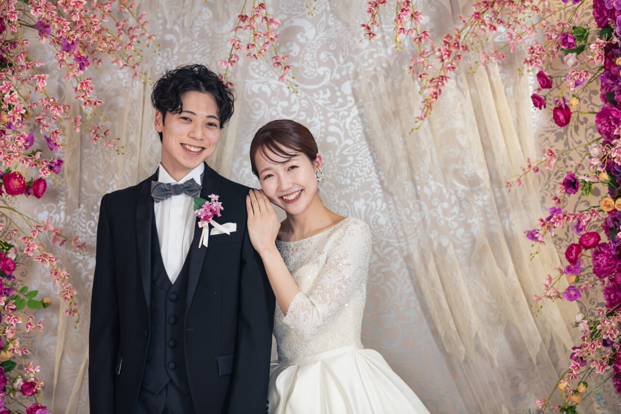 ウェディングフォト 韓国風フォト フラワーウォール 前撮影 花嫁 新潟 新発田 結婚式