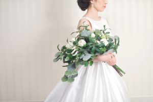 ボタニカルブーケ　白　グリーン　大　ボリューム　クラッチ